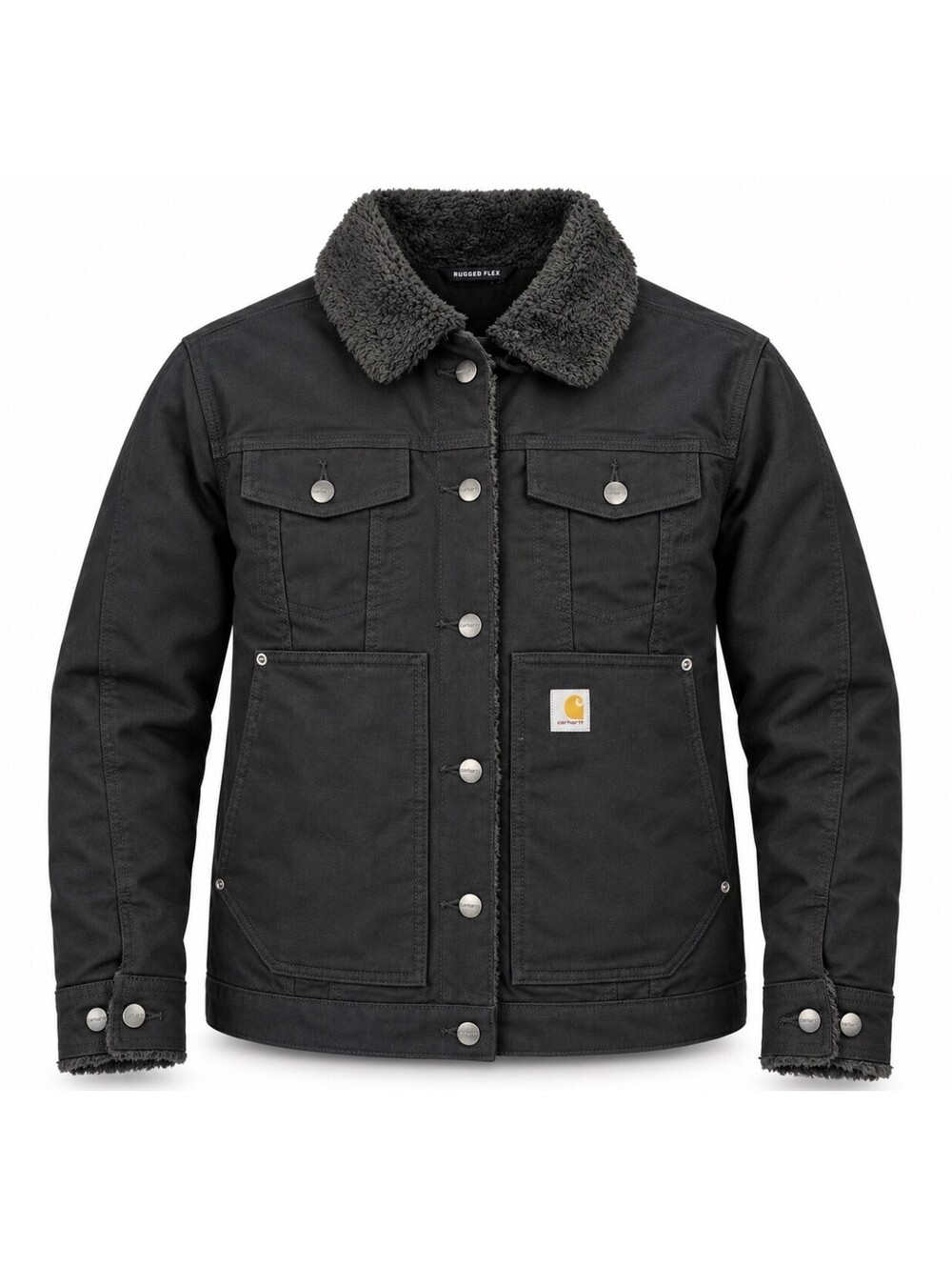 Carhartt Rugged Flex Sherpa Lined Jacket Women’s Small Black Loose Fit New
